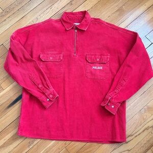 Palace Red Corduroy 1/4 Zip